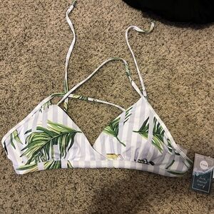 Eidon Cross- Back Bikini Top - Size XL - Purple/ White/ Green